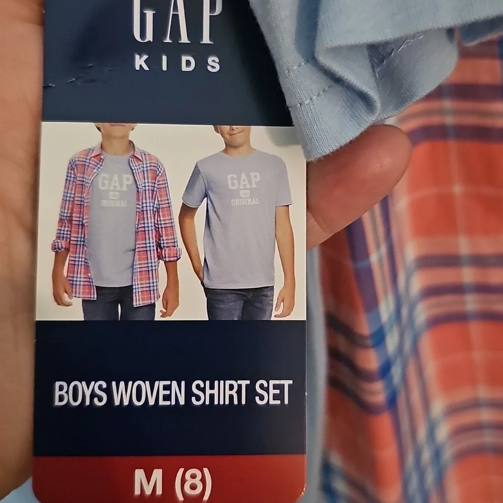NEW Boys GAP 2 piece shirt set size Medium (8)